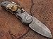 Custom made damascus blade & bolsters ram horn handle,with genuine leather sheath 5060-RD