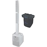 Rockville TITAN ARRAY SYSTEM White, 3200W Powered Column Array Speaker System, Dual 10” Subwoofers, (10) 3.5” Drivers, Bluetooth, Carry Bags Included, Perfect for DJs, Live Sound, and Events