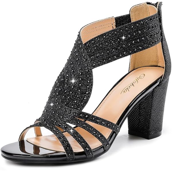Amazon.com | Easy Street Womens Flattery Rhinestone Evening Pumps - Gold -  Size 6.5 2E | Heeled Sandals