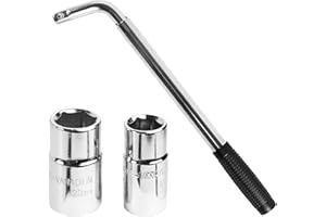Hbxdeco Telescoping Lug Wrench, Extendable 4 Way Lug Wheel Wrench, Wheel Nut Remover Set with 17/19mm and 21/23mm Sockets, Universal Tire Repair Tool Kit for Cars Trucks SUVs
