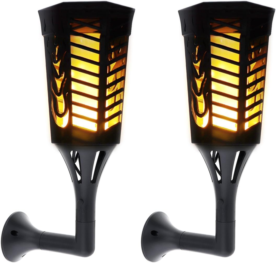 SecurityIng Solar Energy Wireless Flame Light, Waterproof 96 LED Flickering Torch Lantern Decoration Landscape Lamp for Garden, Lawn, Patio, Yard, Wedding Party -Support 3 Installation Ways (2 Pack)