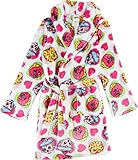 Shopkins Little Girls Fleece Bathrobe Robe (6, SPK White/Pink)
