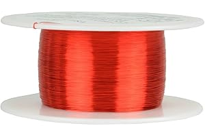 TEMCO INDUSTRIAL TEMCo 36 AWG Copper Magnet Wire - 4 oz 3095 ft 155°C Magnetic Coil Red