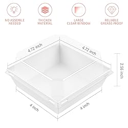 Ocmoiy 50 Pack Small Charcuterie Boxes with Clear