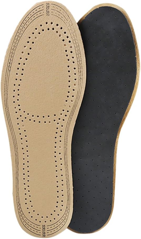 Ultra Thin Leather Insoles for Women and Men Instantly Absorb Sweat Replacement Shoe Inserts Shoes Insole Pads Cutable Design, Size S