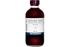 Sirius Metals True Colloidal Gold (100 ppm) - 99.99+% Purity - 250 mL (8.45 Fl Oz) in a Clear Glass Bottle