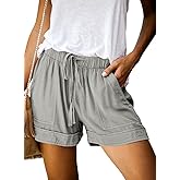 YOCUR Womens Lightweight Shorts Casual Baggy Trendy Hot Pants Elastic Waist Drawstring Comfy Shorts