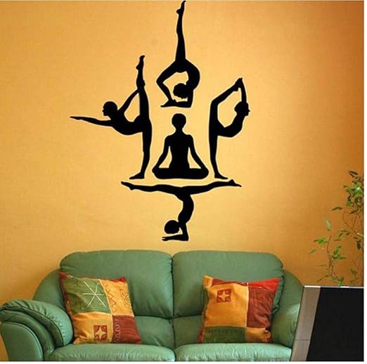 Angoter Las Posturas De Yoga Pegatinas De Pared Muraux Om