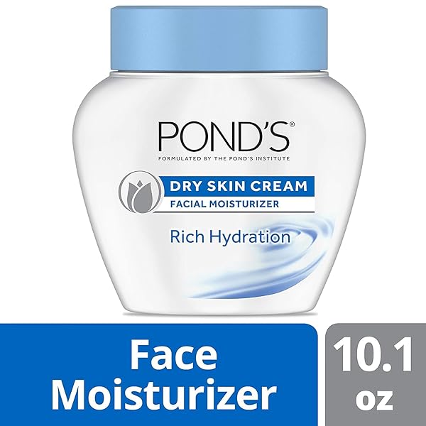 POND’S DRY SKIN CREAM FACIAL MOISTURIZER, RICH HYDRATION FOR DRY SKIN, 10.1 OZ