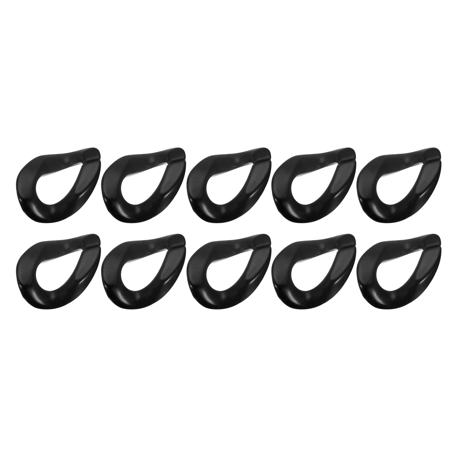 METALLIXITY Acrylic Chain Linking Rings (23 x 17mm) 100pcs, Plastic Open Oval Quick Link Rings - for DIY Purse Eyeglass Pocket Lanyard Chains Making, Black