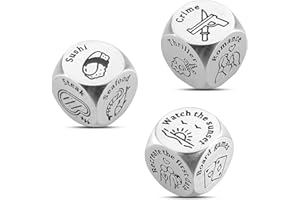 AMBREGRISSUN Valentines Day Gifts for Him Her Boyfriend Girlfriend, Food Dice Dicider Santa Swap Gift Exchange Dice, Anniversary Date Night Ideas for Couples, Christmas Stocking Stuffers for Wife Husband Women Men