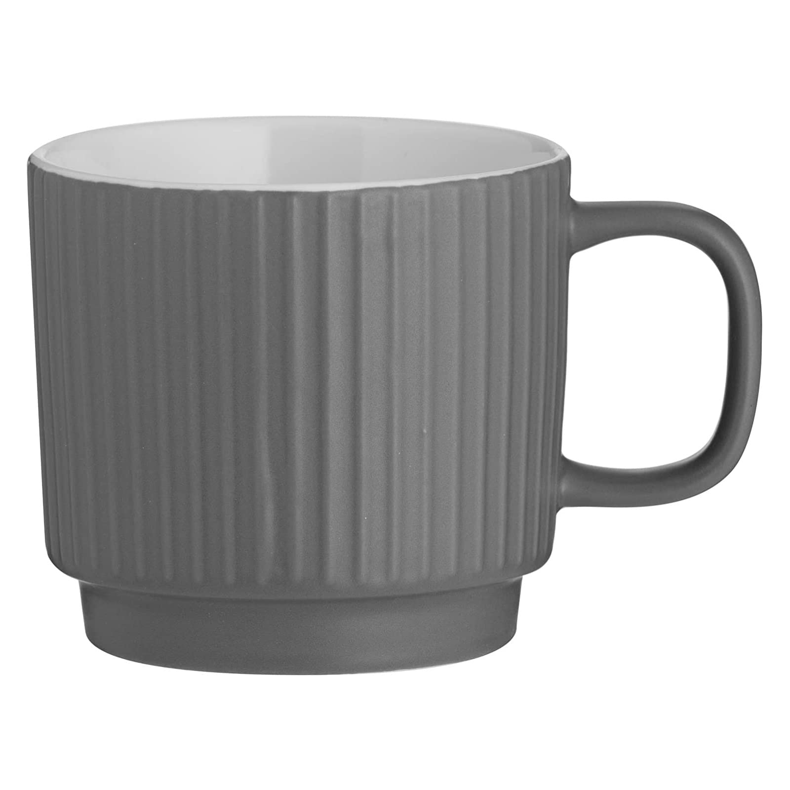 Mason Cash Grey Embossed Line Mug, 355 ML