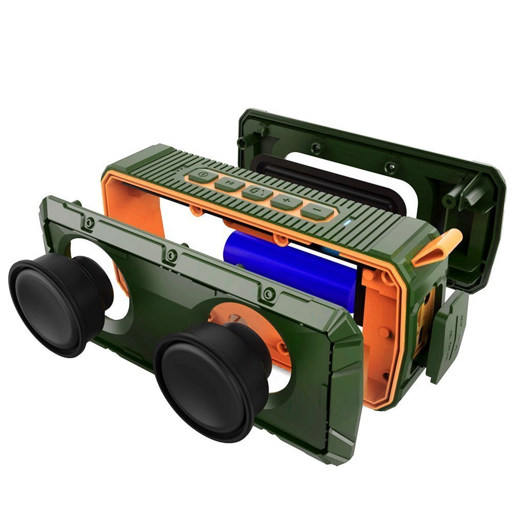 Portable Wireless Outdoor Bluetooth Speaker - IPX6 Waterproof Dual 10W Drivers, Enhanced Bass, Built in Mic,Water Resistant,Beach, Shower ,Home