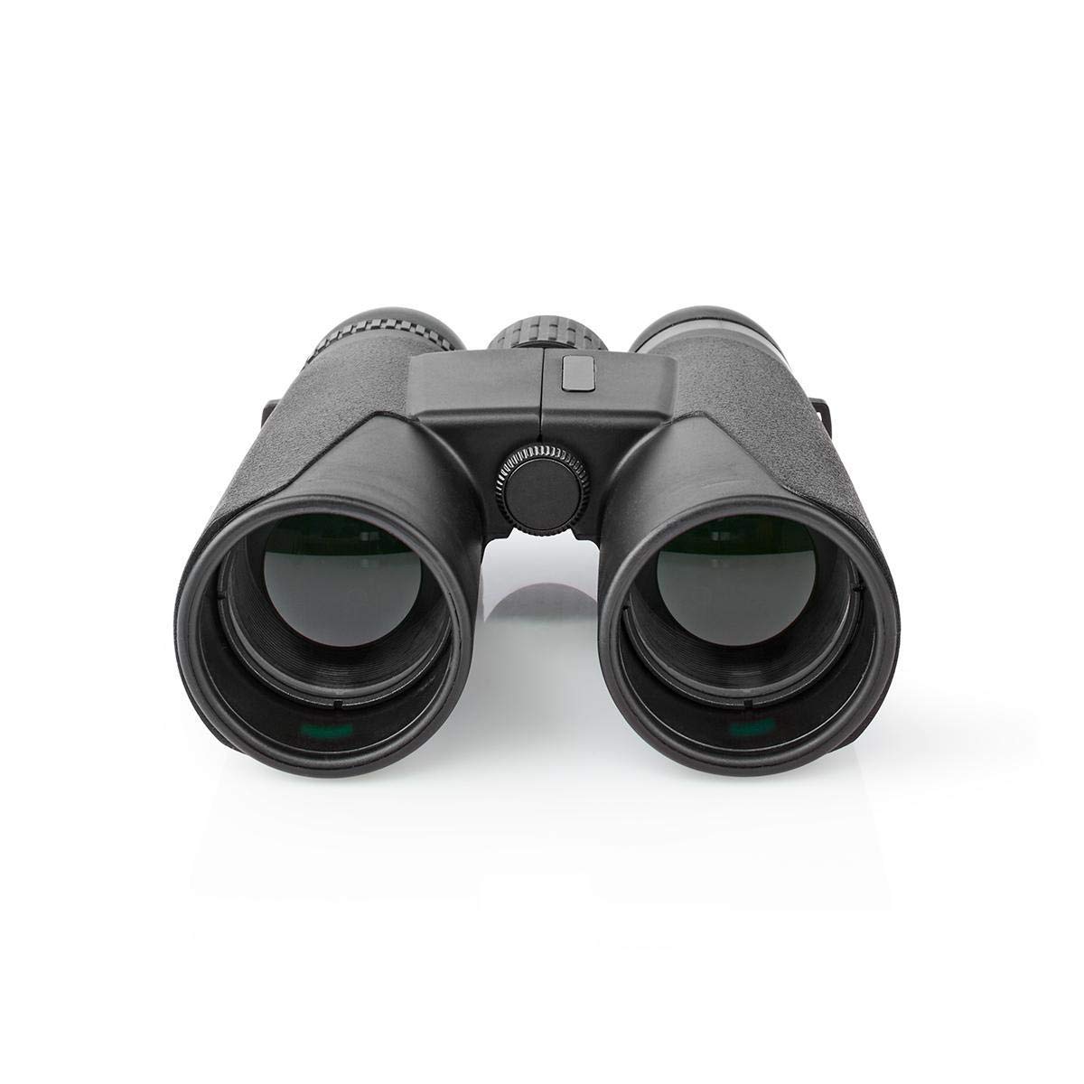 Nedis Binoculars 10x42 Roof Prism, Lightweight Travel Model with Rubber Grip, Dioptric Correction & 12mm Eye Relief for Spectacle Wearers – Black, Blue Lens