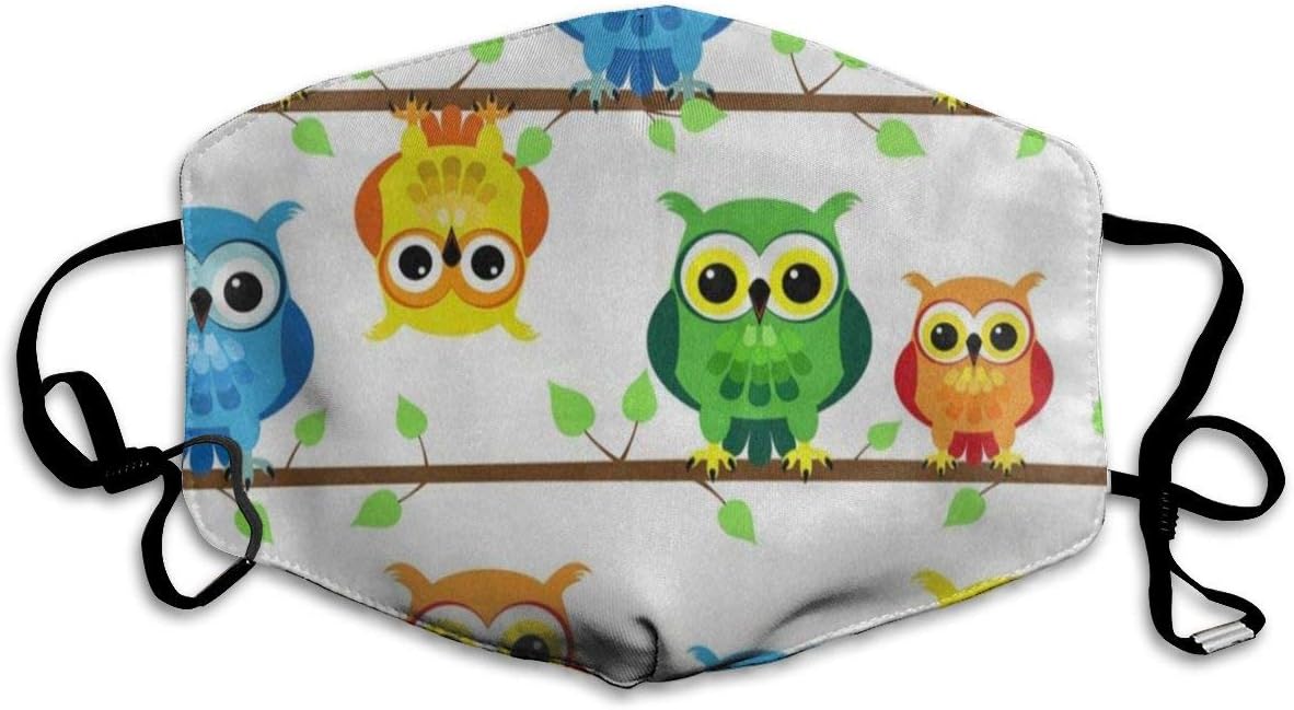 Dust Mask Thanksgiving Owl Owlet Tree Leaf Fashion Anti-dust Reusable Cotton Comfy Breathable Safety Mouth Masks Half Face Mask for Women Man Running Cycling Outdoor