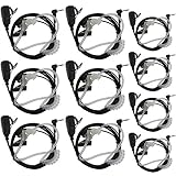 Tenq 10 Pack Advanced Nipple Covert Acoustic Tube Bodyguard FBI Earpiece Headset for Motorola Cobra Talkabout Walkie Talkie Two Way Radio 1pin