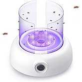LFSYS Fruit Fly Traps for Indoors Gnat Trap Lamp, Double Side Sticky Paper 360° Attraction for Fruit Fly, Gnats 9 Refills + 1 Starter Kit (Dutch White)