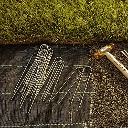 GardenMate 50Pack AntiRust 8 Inch 9 Gauge HeavyDuty UShaped Garden