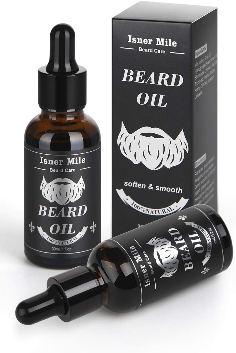 Isner Mile 2 Pack Beard Oil for Men with Castor Oil Serum Conditioner Light Magic Scent - Image 3