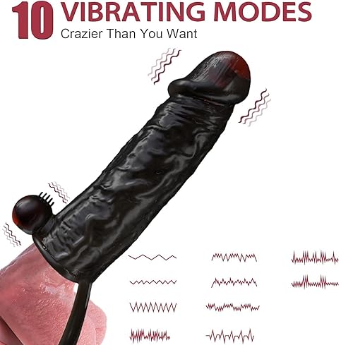 Vibrating Penis Extender 10 Vibration Silicone Penis Sleeve with Ball Stretcher for Enlarge Thicken, Remote Control Realistic Girth Sleeve Penis Sleeve, Sex Toy for Men & Couple (Black) in Saudi Arabia | Vibrating Penis Extender 10 Vibration Silicone Penis Sleeve with Ball Stretcher for Enlarge Thicken, Remote Control Realistic Girth Sleeve Penis Sleeve, Sex Toy for Men & Couple (Black) in Saudi Arabia |