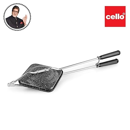 Cello Prima Non Stick Gas Sandwich Toaster with Spatter, Black