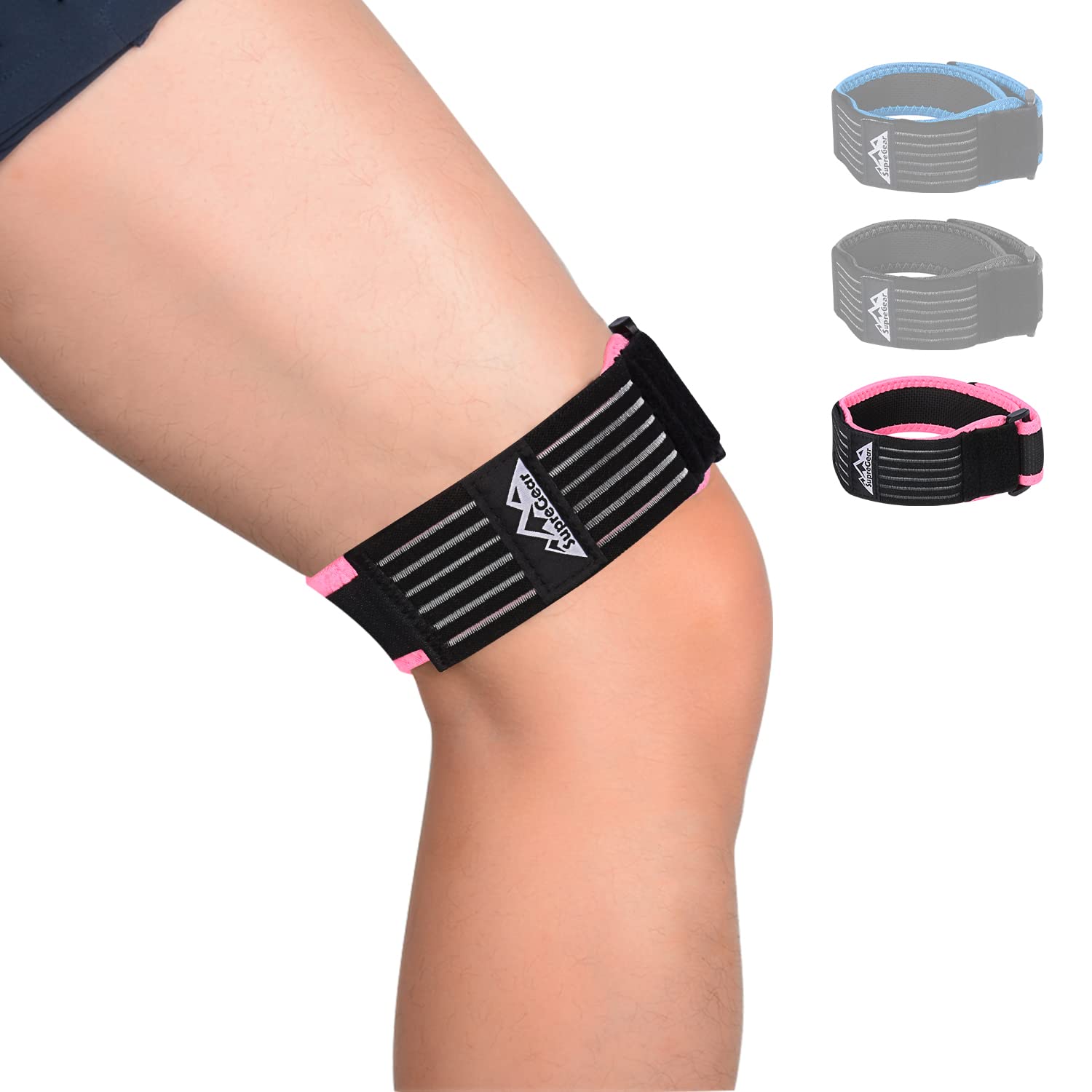 supregear IT Band Strap, Adjustable Iliotibial Band Knee, Thigh, Hip & ITB Syndrome Support Extra Compression Stabilizer for Patellar Tendonitis and Osgood Schlatters Woman Men
