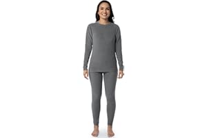 Fruit of the Loom womens Stretch Fleece Lined Thermal Long Johns Underwear Set