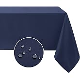 Softalker Rectangle Tablecloth , Navy Blue, 60 x 84 Inch | Waterproof and Wrinkle Free, Washable Rectangular Table Cloths, Polyester Fabric Cover, For Dining, Buffet, Parties, Outdoor