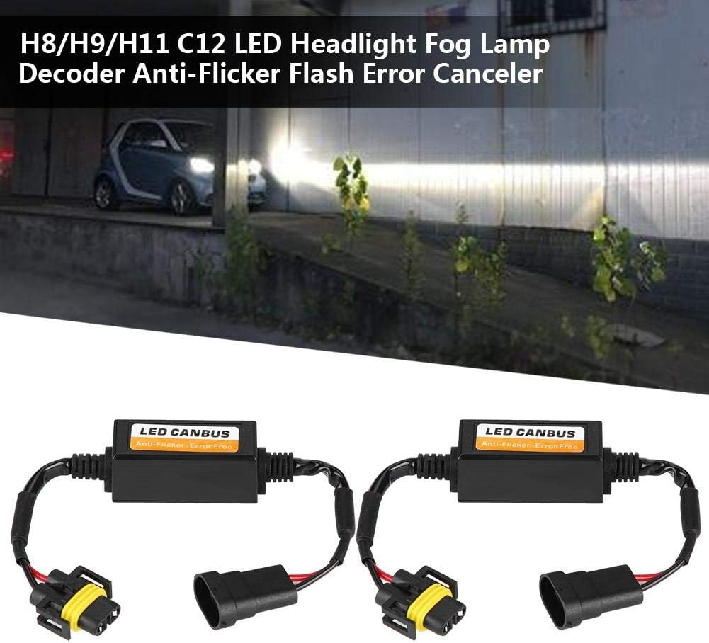 Suuonee Headlight Decoder Decoder for H8/H9/H11 C12 LED Headlight Fog Lamp Anti-Flicker Flash Error Canceler Bulb Warning Canceller Adapter - Image 3