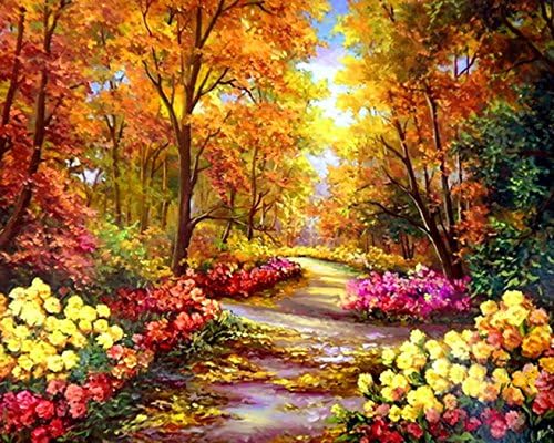 Wotion 19.69"x15.75" Forest Flowers Full Drill All Square DIY 5D Diamond Painting Kit for Adults Rhinestone Embroidery Cross Stitch set Arts Craft Gift