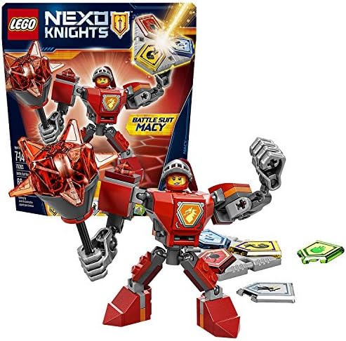 Lego Year 2017 Nexo Knights Series Set #70363 - BATTLE SUIT MACY with Buildable Suit, Giant Mace and Combo Nexo Power Shield (Pieces: 66)