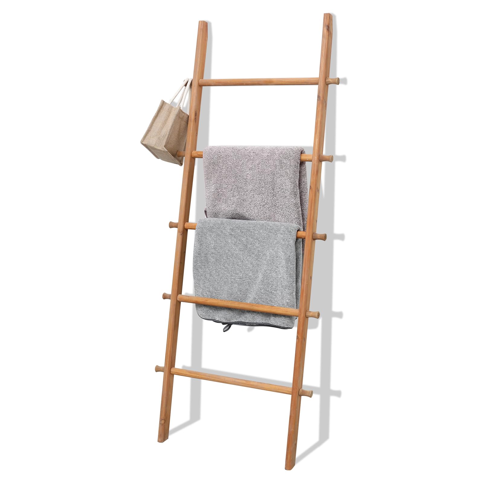 Photo 1 of **MISSING RUNGS**
FUIN 57in Wood Blanket Ladder Living Room Decorative Wall Leaning Farmhouse Quilt Display Holder Rustic Wooden Towel Rack for Bathroom, Light Brown