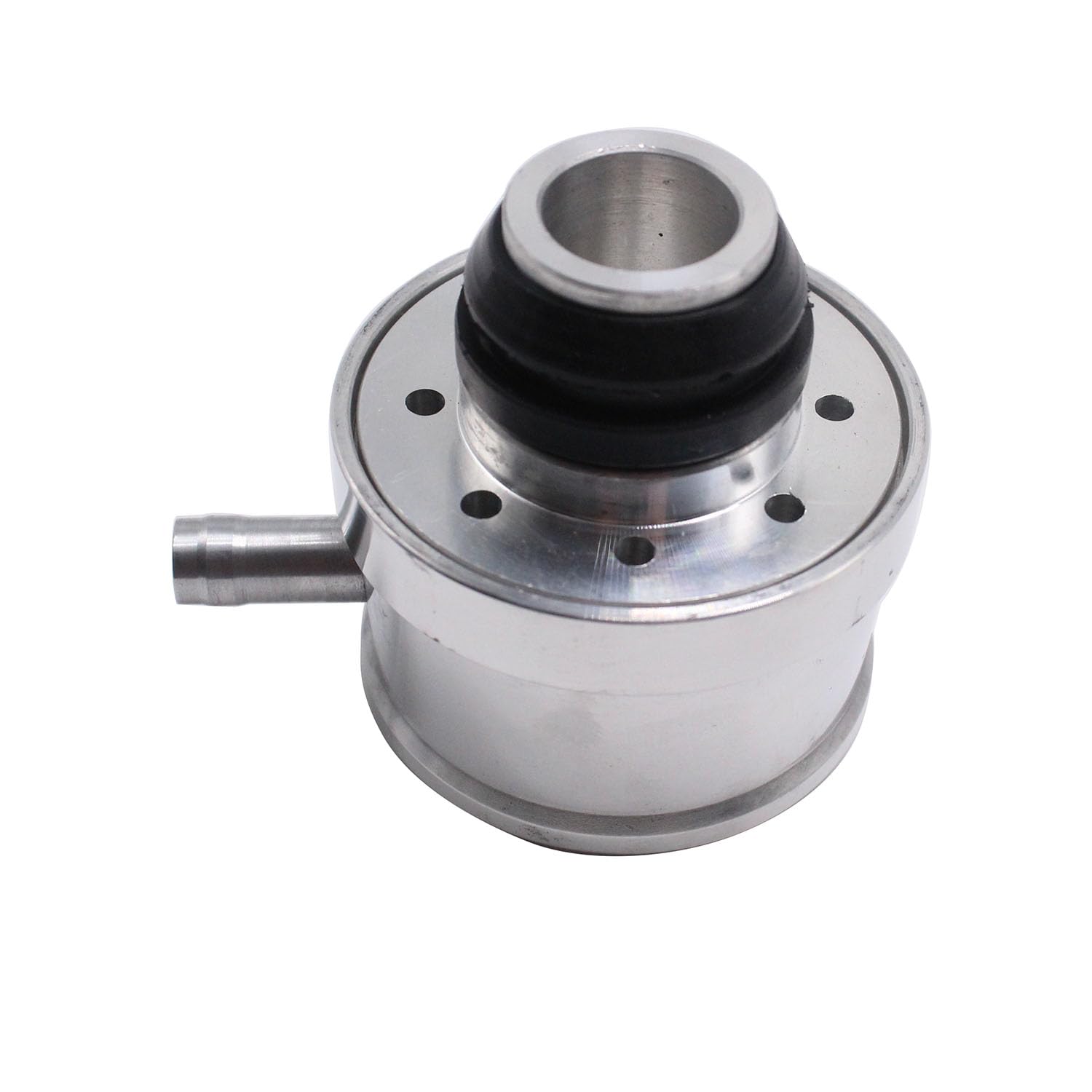 View 1 of 1 Set SHLPDFM Polished Aluminum Push-in Breather w/PVC Tube Ball Milled w/ 1" Neck 1 1/4" Holes Valve Cover PCV Breather Fits for SBC BBC Chevy Ford 350
