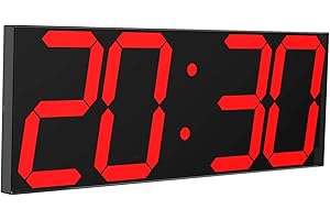 CHKOSDA Digital LED Wall Clock, Oversize Wall Clock with 6” Numbers, Remote Control Count up/Countdown Timer Clock, Auto Dimm