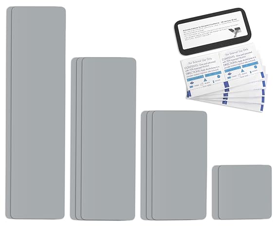 Selbstklebende Planenreparatur Tapes | 10 teilig | Easy Patch Comfort 100mm | Für Zelte, Planen uvm. | Silber RAL 9006