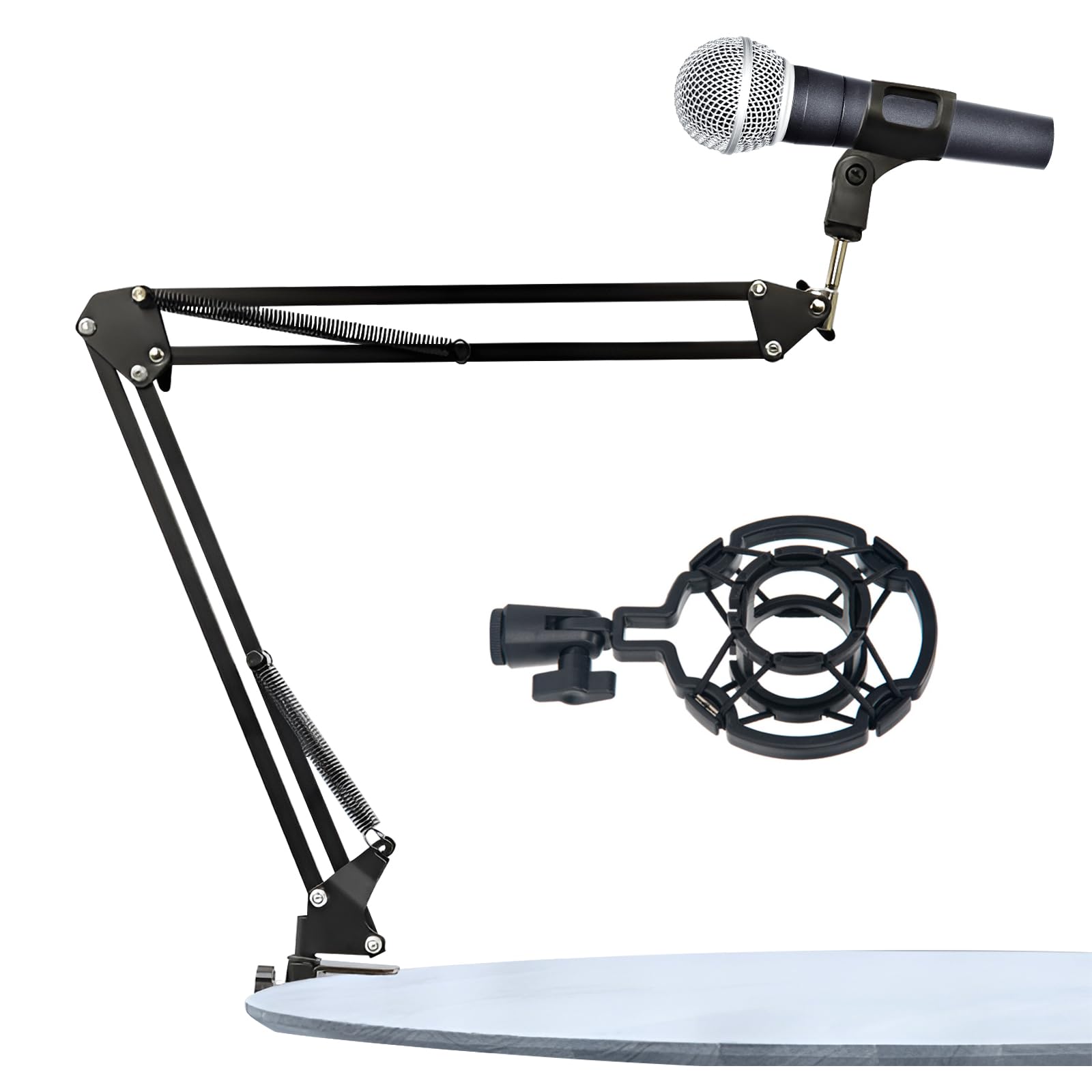 AUSYIWI Microphone Stand Microphone Arm Microphone Desk Desk Gaming Table with Microphone Holder Anti Vibration 360° Maximum Load 3 kg