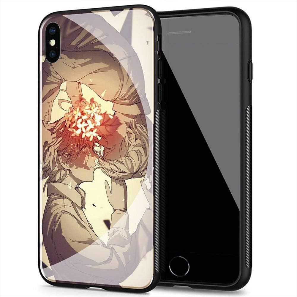 iPhone 11 Case, Tempered Glass Back Cover Soft Silicone Bumper Compatible with iPhone 11 AM-91 The Promised Neverland
