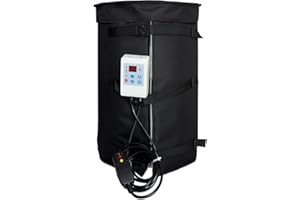 ANQAROS Insulated 120W Propane Tank Heater Blanket & Drum Bucket Warmer for 10 Gal Barrel with Adjustable Thermostat (0-155℉), FCC/UL Listed Metal Heating Pad for Honey, Paint