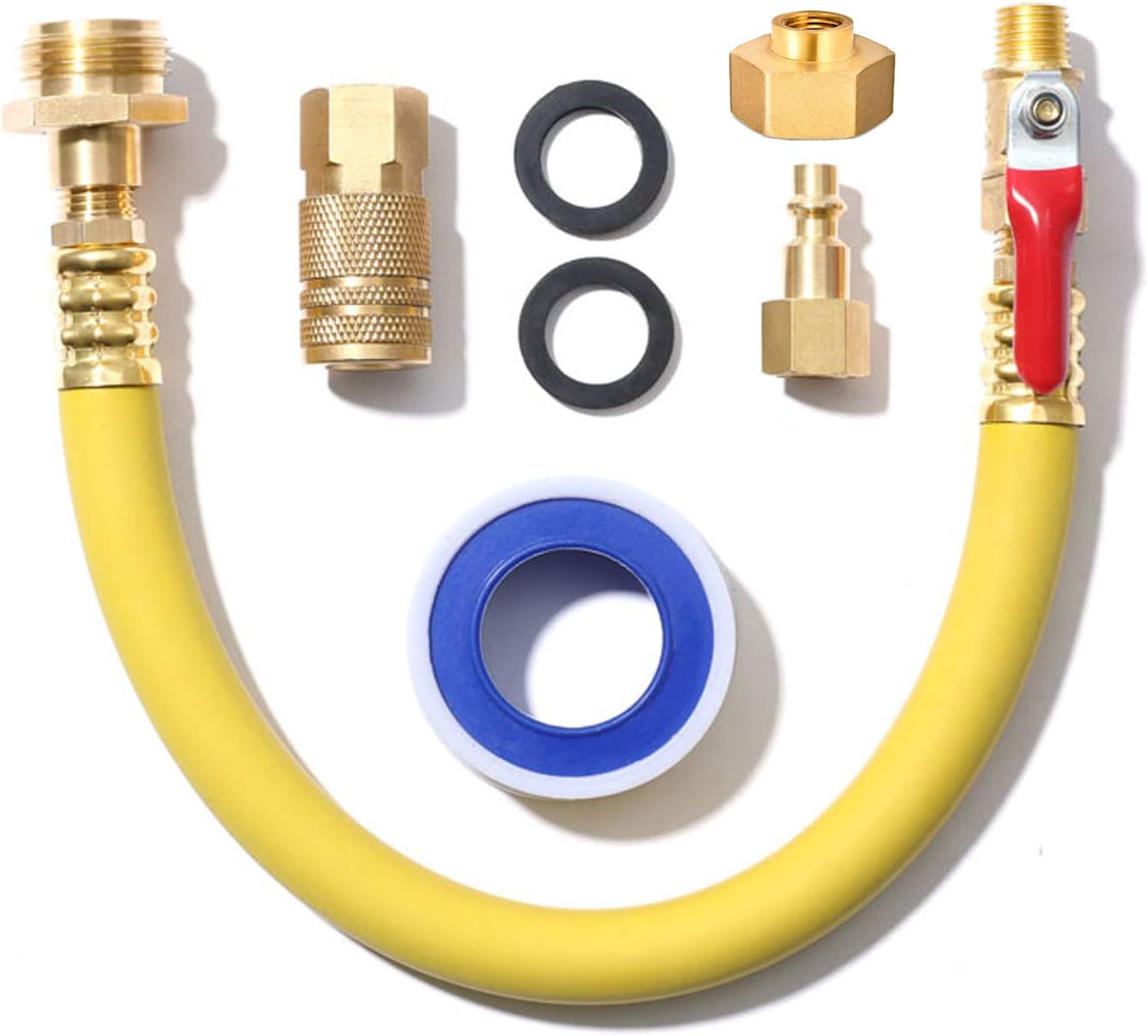 Herytee RV Winterizing Kit Sprinkler Blowout Adapter Air Compressor Garden Hose Faucet Valve Tube (Black)