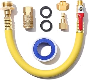 Herytee RV Winterizing Kit Sprinkler Blowout Adapter Air Compressor Garden Hose Faucet Valve Tube (Black)