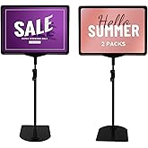 GERTSOUND Adjustable Sign Holder Stand 8.5 x 11, Sign Stand for Display,Adjustable Sign Holders For Table Top, Table Sign Holders,Suitable for indoor use (Black-2pcs)