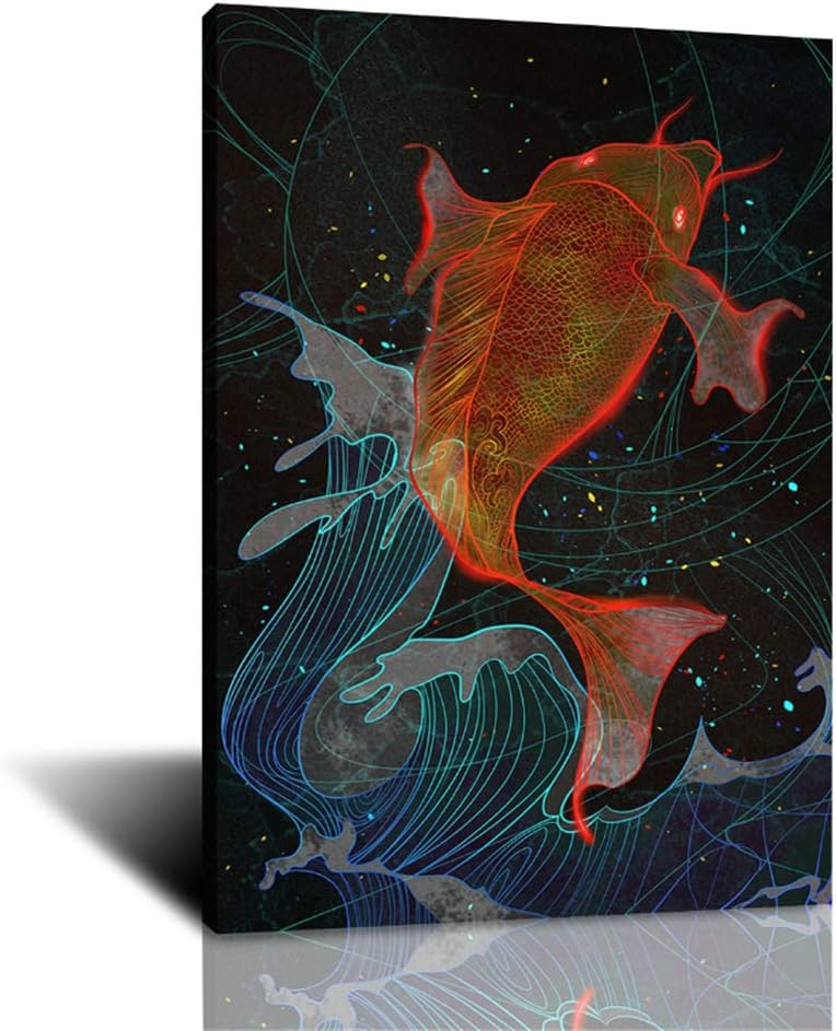 Canvas Painting Red Goldfish Art Posters and Prints Wall Art Picture