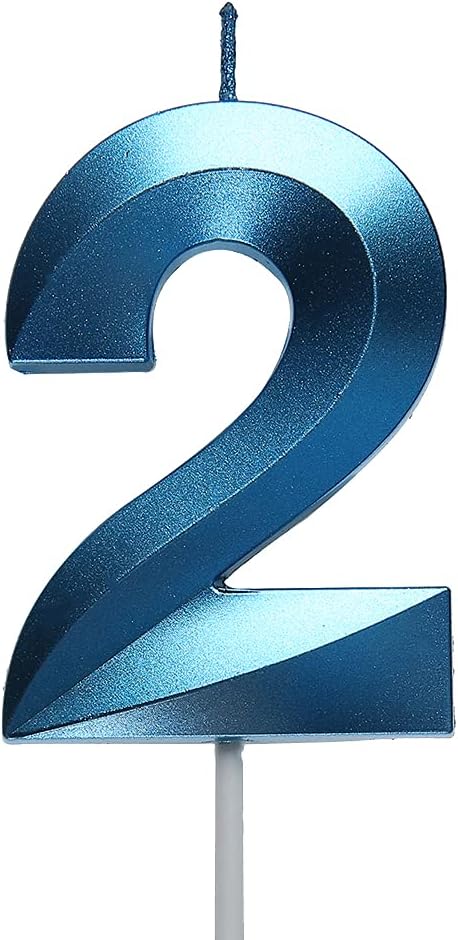 Candles & Holders - Qj-solar 2.76 inch Blue 2 Birthday Candles,3D Number 2nd Cake Topper for Birthday Decorations No 21 22 23 24 25 26 27 28 29