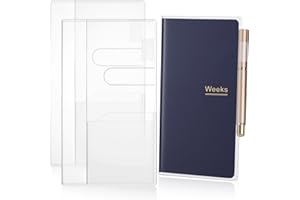 Humyoun 2 Pieces Clear Plastic Cover for Weeks, 8.03 x 7.78 Inches Planner Cover Protector PVC Notebook Strong Plastic Protecting Sleeves for Books (Transparent)