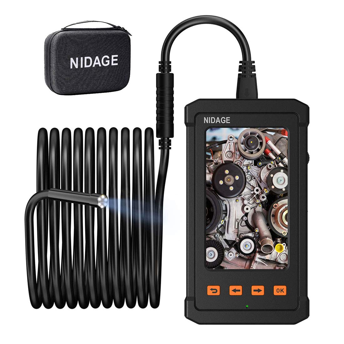 Industrial Endoscope, 5.5mm Borescope Camera 1080P HD 4.3inch Screen