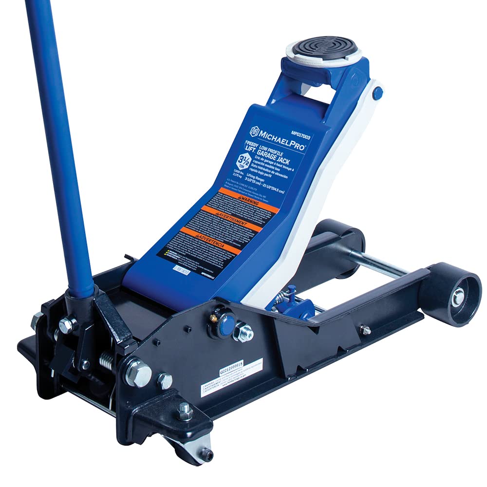 Photo 1 of **DAMAGED**MISSING PARTS**MichaelPro 3.5 Ton Speedy Lift Low Profile Floor Jack - Efficient and Safe Lifting for Your Vehicle, Lowering Speed Control | MP017003