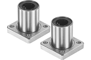 PATIKIL LMK12UU Linear Ball Bearings 12mm Bore Dia 21mm OD 32mm Long 4.5mm Hole, 2Pcs Round Flange Linear Motion Bushing Doub