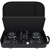 Hzycwgone DJ Control Travel Case for AlphaTheta DDJ-FLX2 &amp;Accessories,Black | Portable Carry Cover Shoulder Bag Backpack for Hercules Inpulse 200 MK2/Inpulse 200,for Pioneer DDJ-200/WeGO4-K/FLX2,for Club