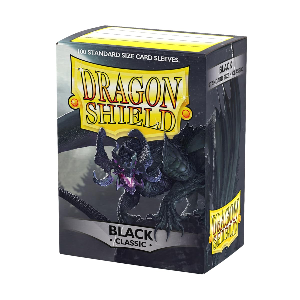 Dragon Shield | Standard Size Card Classic Sleeves | 100 CT - Smooth & Tough Premium TCG Sleeves - Compatible with Pokemon, Flesh & Blood, One Piece & Magic The Gathering | Black