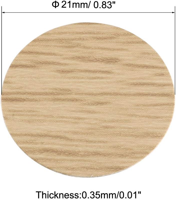 sourcing map Screw Hole Covers Stickers Textured Plastic Self Adhesive Stickers for Wood Furniture Cabinet Shelve Plate 21mm Dia 54pcs in 1Sheet Oak - Image 4